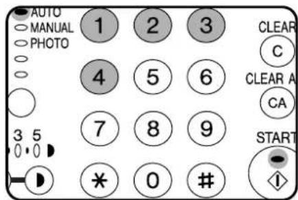 AUTO MANUAL PHOTO 1 2 3 4 5 6 7 8 9 * 0 # CLEAR C CLEAR A CA START !