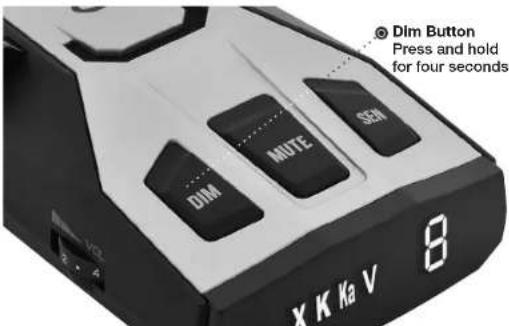 Dim Button Press and hold for four seconds DIM MUTE SEM X K Ka V 8