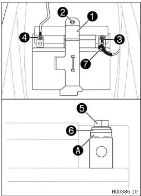 KTM 300 EXC (2020) - Installing the 12-V battery - 1