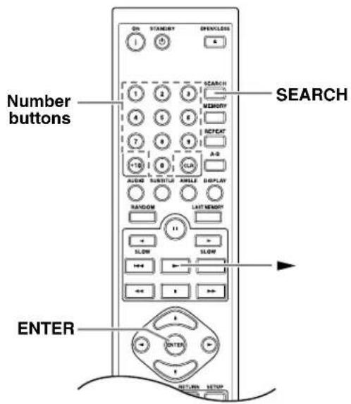 Number buttons SEARCH SEARCH ENTER