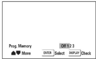 Prog. Memory Move Enter Select Display Check Off 12.3