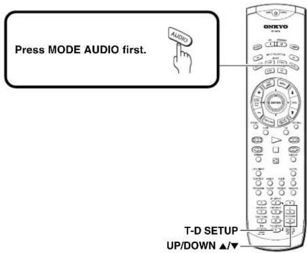 Press MODE AUDIO first. AUDIO T-D SETUP UP/DOWN ▲/▼