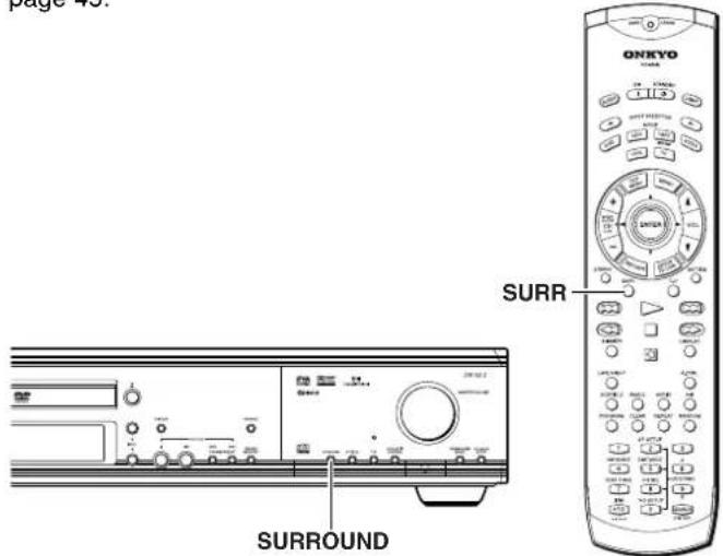 page 46. ONKYO SURR SURROUND