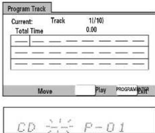 Program Track Current: Track 1/10) Total Time 0.00 Move Play PROGRAM CD DAC P-01