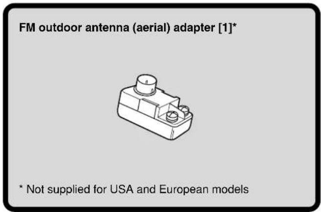 FM outdoor antenna (aerial) adapter [1]* * Not supplied for USA and European models