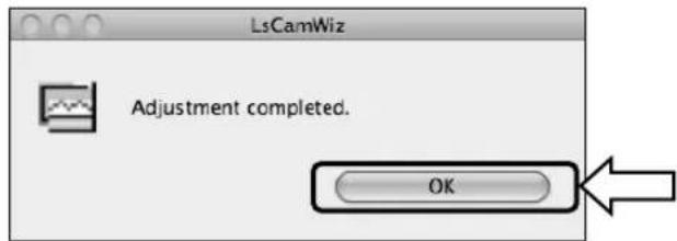 LSCamWiz Adjustment completed. OK