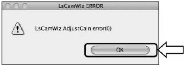 LsCamWiz ERROR LsCamWiz AdjustGain error(0) OK