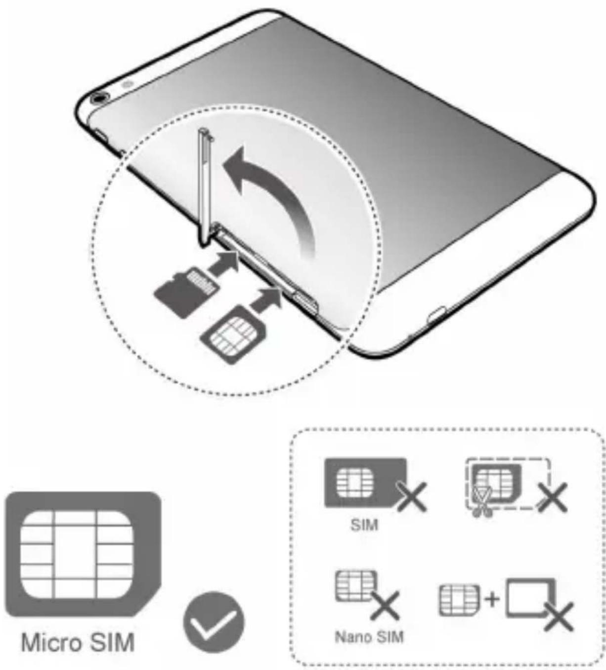 HUAWEI MediaPad T1 7.0 Pro - Installing the SIM and microSD Cards - 1