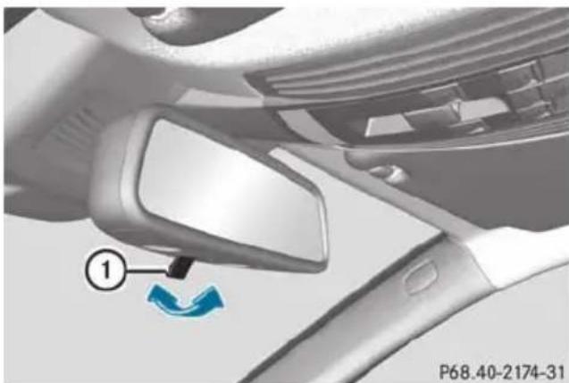 Mercedes-Benz E-Class Sedan (2011) - Rear-view mirror (manual anti-glare) - 1