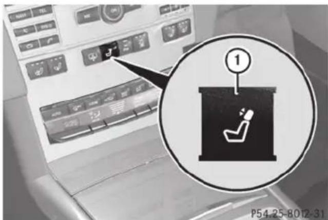 Mercedes-Benz E-Class Sedan (2011) - Lowering the rear seat head restraints from the front - 1