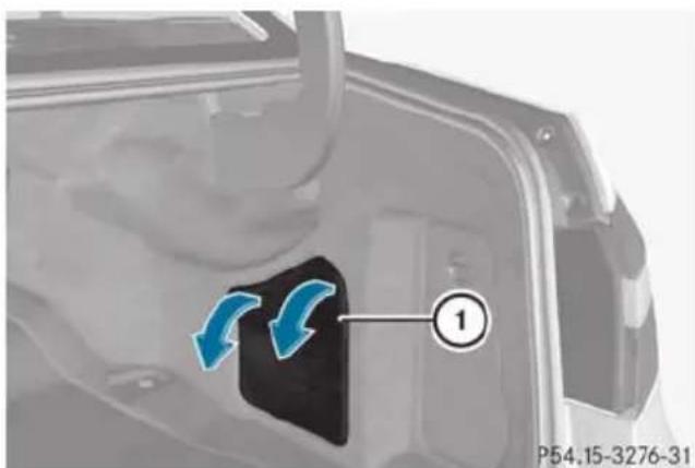 Mercedes-Benz E-Class Sedan (2011) - Fuse box in the trunk - 1