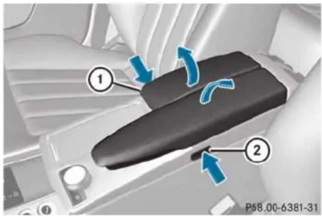 Mercedes-Benz E-Class Sedan (2011) - Stowage compartment under the armrest - 2
