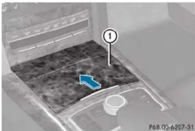 Mercedes-Benz E-Class Sedan (2011) - Stowage compartment in the center console - 1