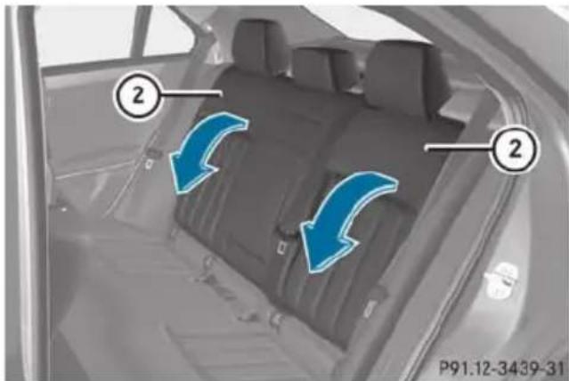 Mercedes-Benz E-Class Sedan (2011) - Folding the seat backrest forward - 2