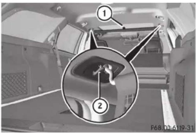 Mercedes-Benz E-Class Sedan (2011) - Cargo net with cargo compartment enlargement - 1