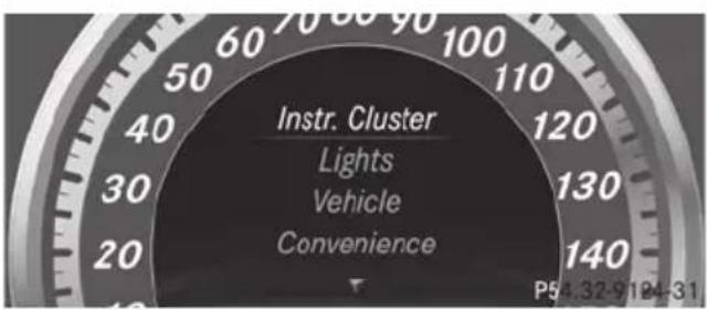 Mercedes-Benz E-Class Sedan (2011) - Settings menu - 1