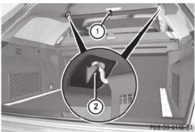 Mercedes-Benz E-Class Sedan (2011) - Cargo net without cargo compartment enlargement - 1