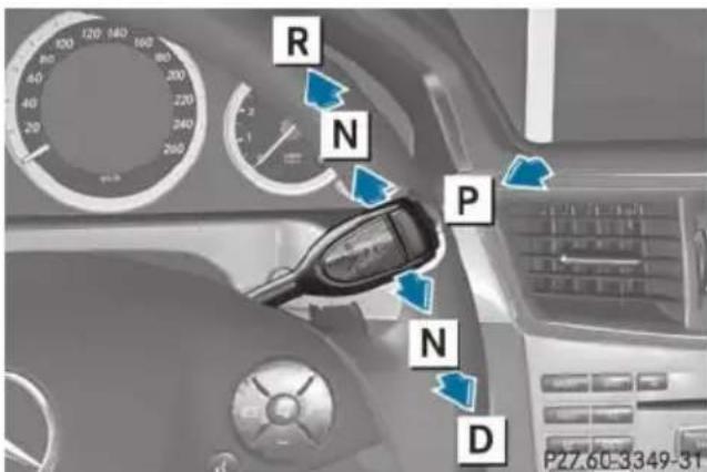 Mercedes-Benz E-Class Sedan (2011) - Overview of transmission positions - 1