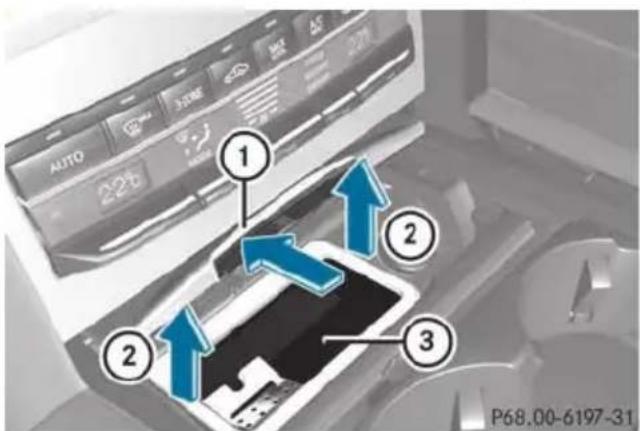 Mercedes-Benz E-Class Sedan (2011) - Ashtray in the front-compartment center console - 1