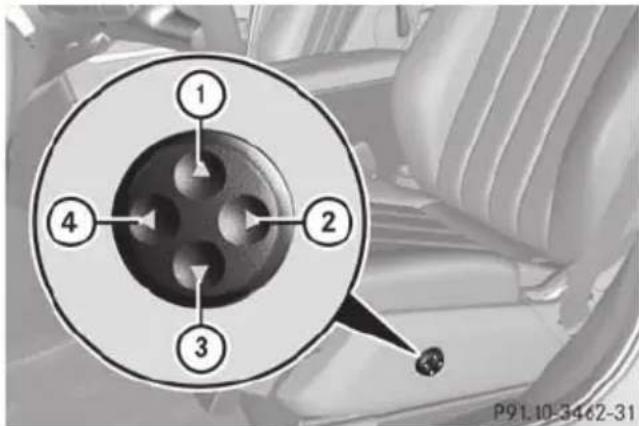 Mercedes-Benz E-Class Sedan (2011) - Adjusting the four-way lumbar support - 1