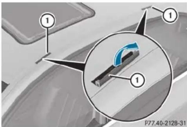 Mercedes-Benz E-Class Sedan (2011) - Attaching the roof carrier (Sedan) - 1