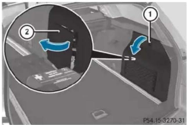 Mercedes-Benz E-Class Sedan (2011) - Fuse box in the cargo compartment - 1