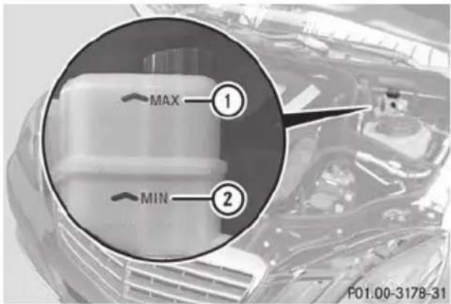 Mercedes-Benz E-Class Sedan (2011) - Brake fluid level - 1
