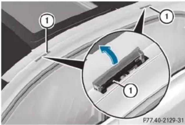 Mercedes-Benz E-Class Sedan (2011) - Attaching the roof carrier (Sedan) - 2