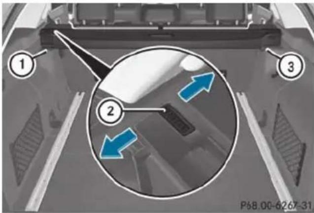 Mercedes-Benz E-Class Sedan (2011) - Installing/removing the combined cargo cover and net - 1