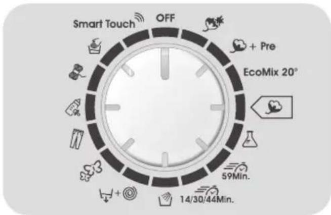 Smart Touch OFF + Pre EcoMix 20° 59Min. 14/30/44Min.