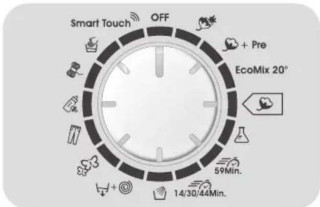Smart Touch OFF + Pre EcoMix 20° 59Min. 14/30/44Min.