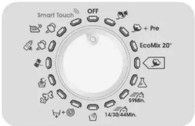 Smart Touch OFF + Pre EcoMix 20° 59Min. 14/30/44Min.
