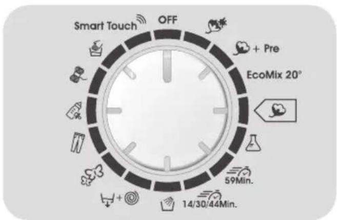 Smart Touch OFF + Pre EcoMix 20° 59Min. 14/30/44Min.