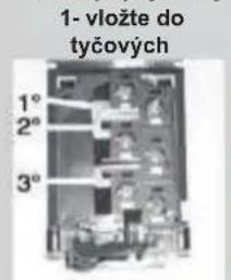 1- vložte do tyčových 1° 2° 3°