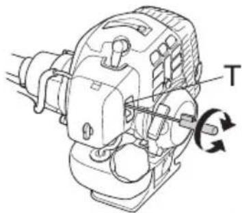 HUSQVARNA 236R - Ajustamento da marcha em vazio (T) - 1