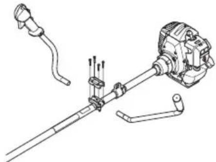 HUSQVARNA 236R - Montaje del manillar y la empuñadura de acelerador - 2