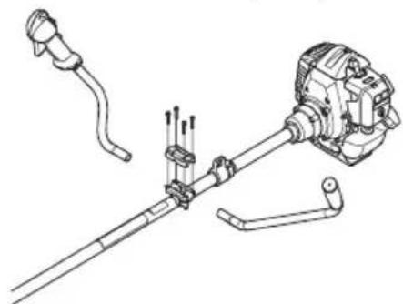 HUSQVARNA 236R - Montagem da direcção e do punho do acelerador - 2