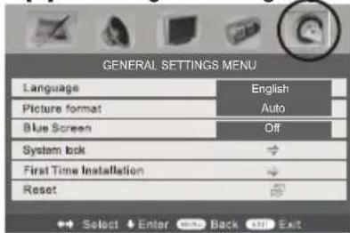 UMC X216/17C-GB-FTCD-UK - On Screen Menu Language - 1