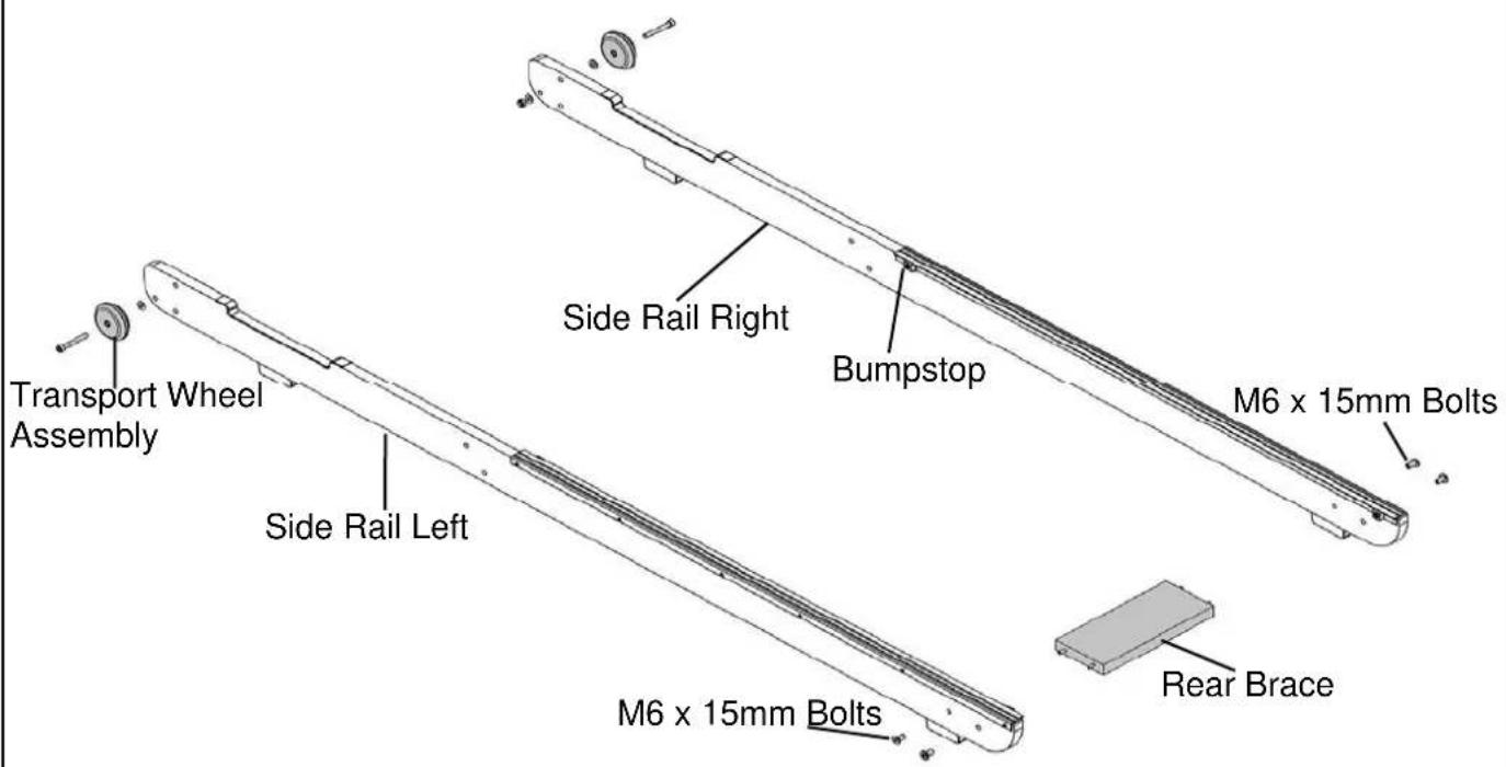 First Degree Fitness Viking Pro - Side Rail/Rear Brace/Transport Wheel Assembly - 2