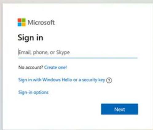 Microsoft Sign in Email, phone, or Skype No account? Create one! Sign in with Windows Hello or a security key ? Sign-in options Next