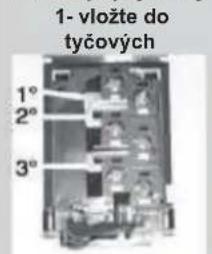 1- vložte do tyčových 1° 2° 3°