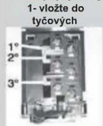 1- vložte do tyčových 1° 2° 3°