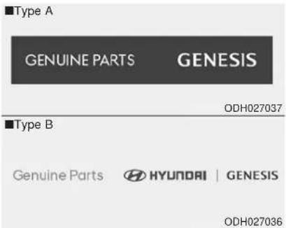 ■Type A GENUINE PARTS GENESIS ODH027037 ■Type B Genuine Parts HYUNDAI | GENESIS ODH027036