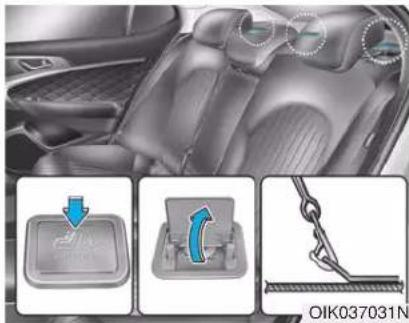 Genesis G70 (2020) - Securing a child restraint seat with "Tether Anchor" system - 1