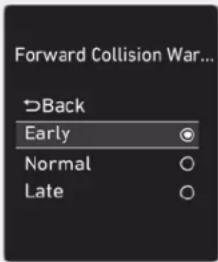 Forward Collision War... ✓Back Early Normal Late