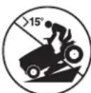 HUSQVARNA YTA22V46 - WARNING! When loading or unloading this machine, do not exceed the maximum recommended operation angle of 15^ . - 5