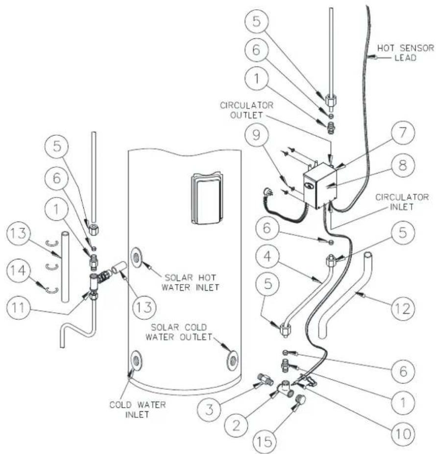 Rheem 511340 - SOLAR STORAGE TANK WITH RAISED SOLAR HOT INLET - 2