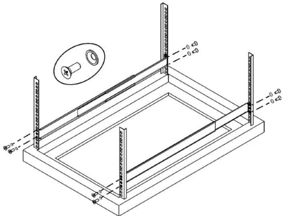 APC SUA750RMI1U - Installing the Rails in the Rack - 2