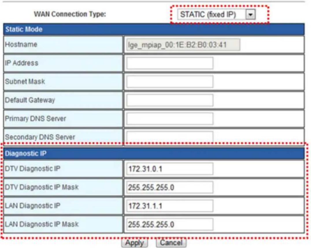 LG APB-10E - Wide Area Network (WAN) Settings - 1