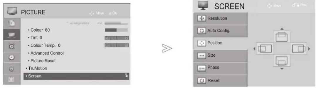 LG 37LD420N - Adjustment for screen Position, Size, Phase - 1